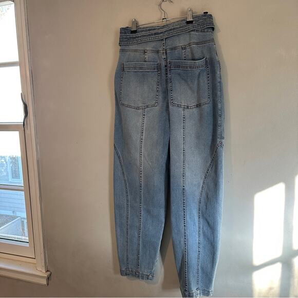 ULLA JOHNSON Otto Bowed Barrel Leg Jean Tie Front Button Fly High Rise 0 NEW - Picture 11 of 12